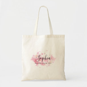 Bolsa Tote Blush Rosa Saco de Lona para Damas de Honra com No