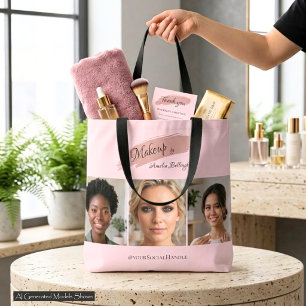 Bolsa Tote Blush Script 3 Foto Portfólio Promoção da Marca do