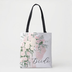 Bolsa Tote Blush Sheer laço Rosa Wisteria Bouquet 