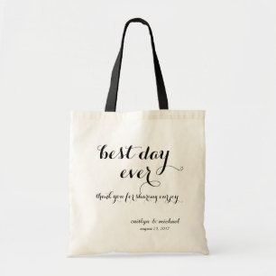 Bolsa Tote Boa vinda do convidado do casamento: o melhor dia