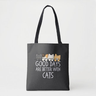 Bolsa Tote Boas Dias São Melhores Com Gatos Citação Aconchega