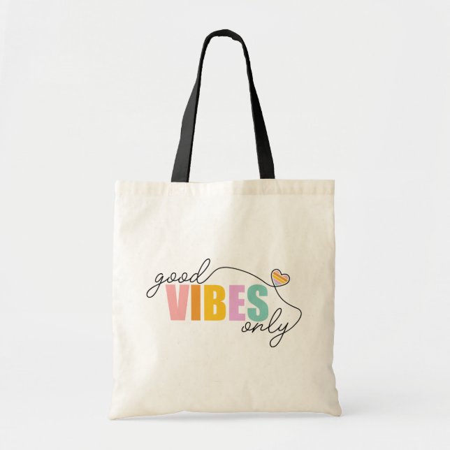 Bolsa Tote Boas Vibes Apenas Arco-Íris (Frente)