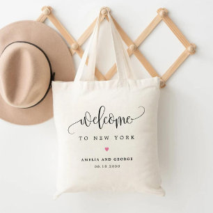 Bolsa Tote Boas-vindas à caligrafia EDITABLE COLOR