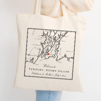Bolsa Tote Boas-vindas ao Casamento Branco da Ilha Neport Rho