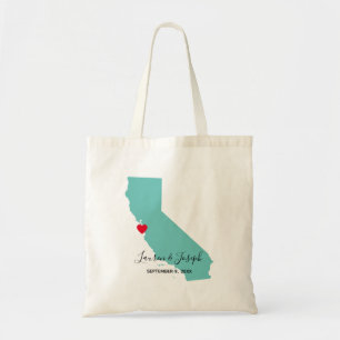 Bolsa Tote Boas-vindas ao casamento da Light Teal California