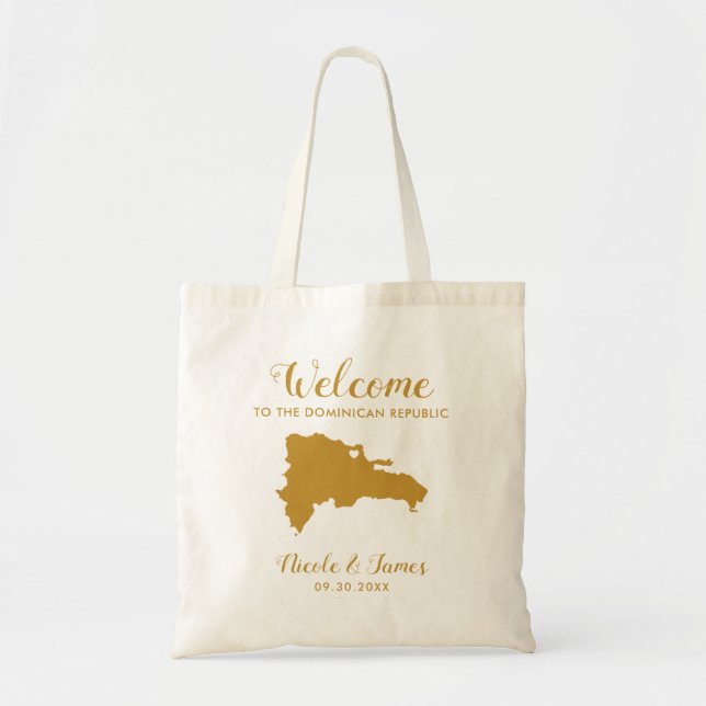 Bolsa Tote Boas-vindas ao Casamento da República Dominicana p (Frente)
