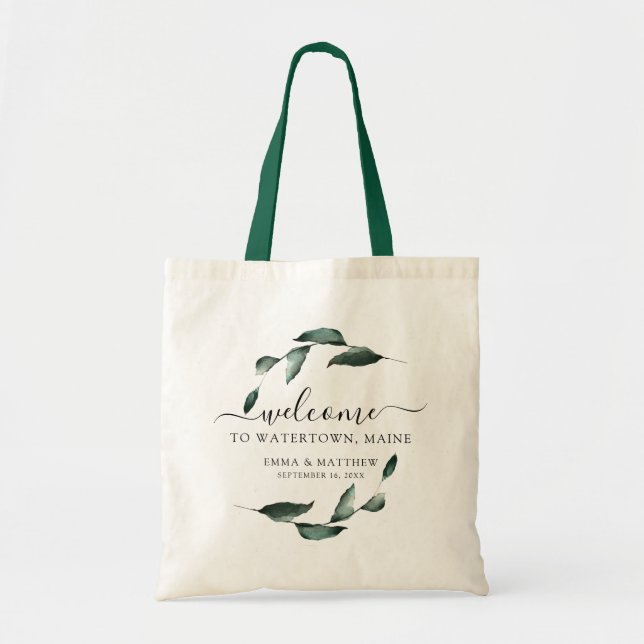 Bolsa Tote Boas-vindas ao Casamento de Destino Botânico (Frente)