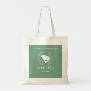 Bolsa Tote Boas-vindas ao Casamento de Destino da Carolina do