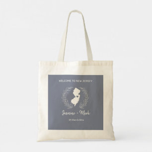 Bolsa Tote Boas-vindas ao Casamento de Destino de Nova Jersey