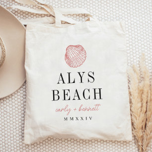 Bolsa Tote Boas-vindas ao Casamento de Destino de Seashell