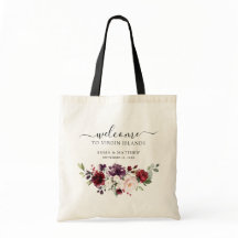 Boas-vindas ao Casamento de Destino Floral Burgund