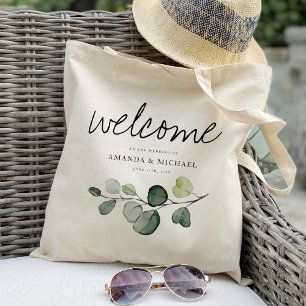 Bolsa Tote Boas-vindas ao casamento de Eucalyptus folha Gift