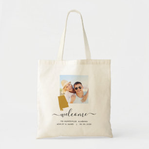 Bolsa Tote Boas-vindas ao Casamento Fotográfico do Alabama