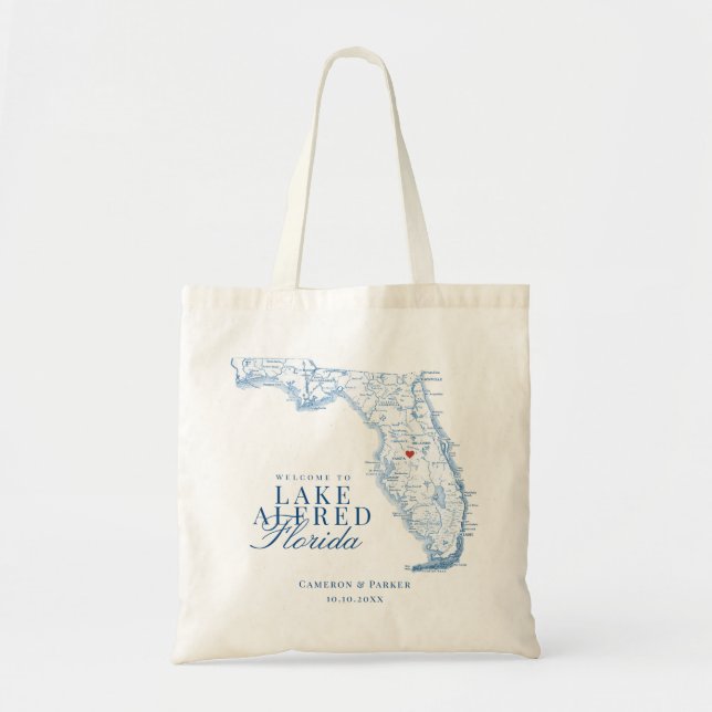 Bolsa Tote Boas-vindas ao Lago Elegante Alfred Florida (Frente)