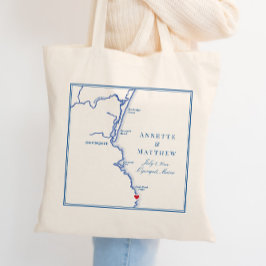 Bolsa Tote Boas-vindas ao Mapa Elegante do Maine Maine