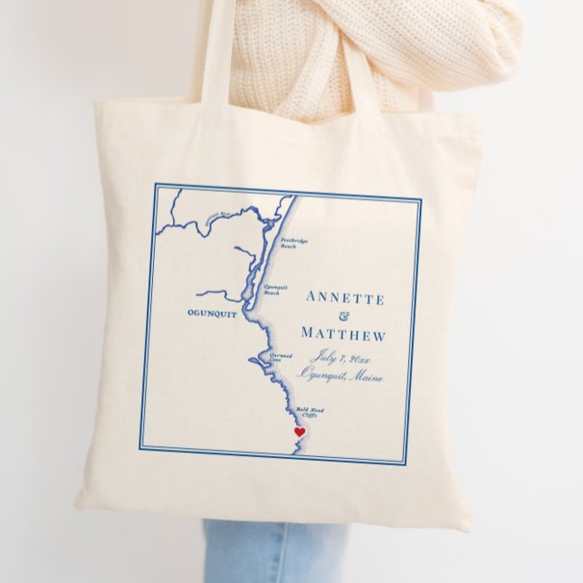 Bolsa Tote Boas-vindas ao Mapa Elegante do Maine Maine (Criador carregado)