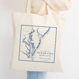 Bolsa Tote Boas-vindas ao Marinho Elegante de Ocean City Mary