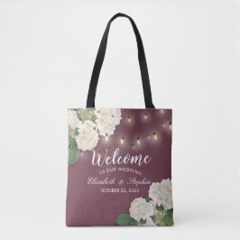 Bolsa Tote Boas-vindas Boas-vindas Bagas Hydrangeas String Li