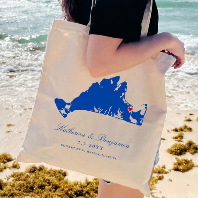 Bolsa Tote Boas-vindas de casamento da Marinha de Edgartown e (Criador carregado)