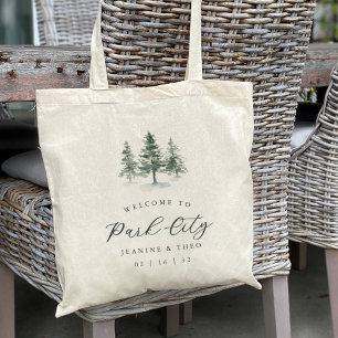 Bolsa Tote Boas-vindas de Casamento de Inverno de Timber Grov