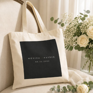 Bolsa Tote Boas-vindas de casamento de luxo preto e dourado