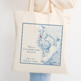 Bolsa Tote Boas-vindas do Mapa da Flórida da praia da Clearwa