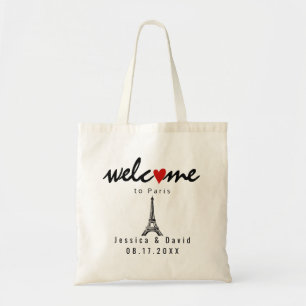 Bolsa Tote Boas-vindas para o casamento da Torre Eiffel