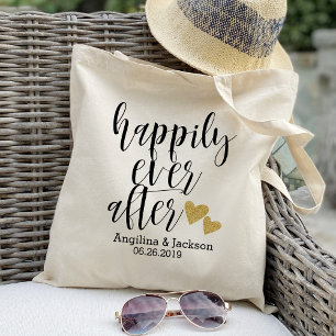 Bolsa Tote Boas-vindas personalizadas do casamento "Feliz par