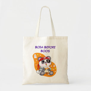 Bolsa Tote Boba Antes de Boos Pirata Kawaii Panda Bubble Tea