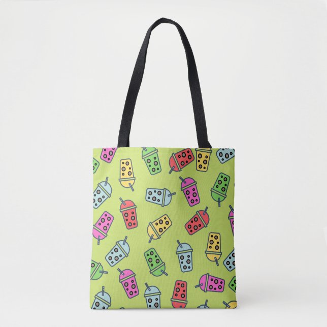 Bolsa Tote Boba Bubble Tea Pattern (Frente)