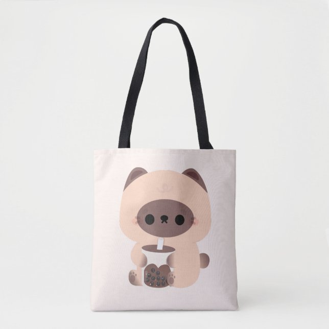 Bolsa Tote Boba Siamese Cat (Frente)