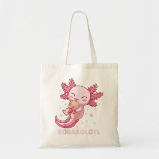 Bolsa Tote Bobaxolotl Boba Tea Bubble milk Kawaii Axolot