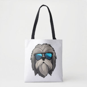 Bolsa Tote Bobo Óculos Lhasa Apso Clássico T-Shirt
