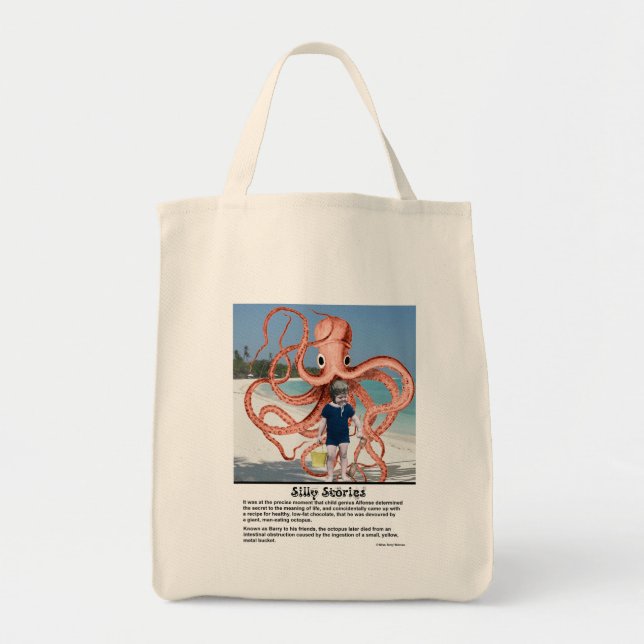 Bolsa Tote Bobos: Saco de Octopus Tote Comedor de Homem (Frente)