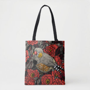 Bolsa Tote Boca-cola-zebra e rosa vermelha