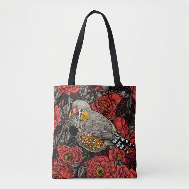 Bolsa Tote Boca-cola-zebra e rosa vermelha (Frente)