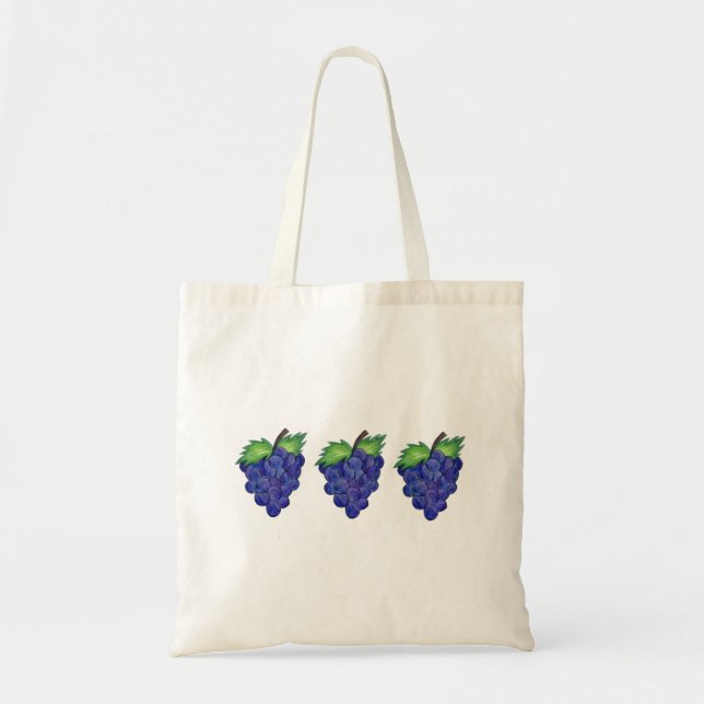 Bolsa Tote Boca de Fruta de Uvas Roxas (Frente)