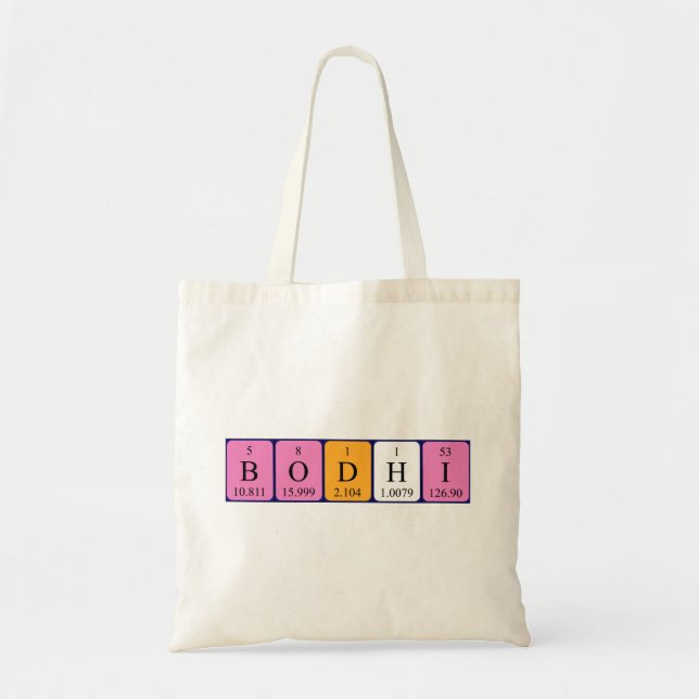 Bolsa Tote Bodhi nome periódico da mesa tote bag (Frente)