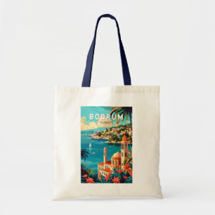 Bolsa Tote Bodrum Turkey Viagem Art Vintage