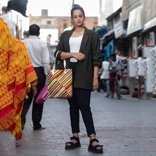 Bolsa Tote Boêmian Striped