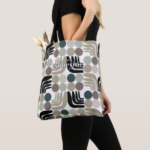 Bolsa Tote Boêmio Branco Preto Cinza