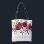 Bolsa Tote Bohemian Burgundy Marsala Watercolor<br><div class="desc">Estilo boêmico Allover Impressão Tote Bag com ilustração aquosa da burgundy,  Marsala,  pénia vermelha e rosa e rosas com sotaque de penas. Isto é perfeito para o outono | Ocorrências de outono e inverno. Itens correspondentes também estão disponíveis.</div>