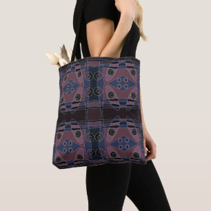 Bolsa Tote Bohemian Chintz 18 Purple Blue White