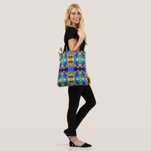 Bolsa Tote Bohemian Chintz Amarelo Cano Magenta Laranja