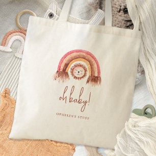 Bolsa Tote Bohemian Cute Lion Rainbow Name