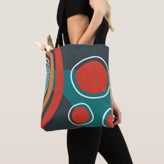 Bolsa Tote Boho abstract shapes, colorful line art