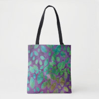 Boho Batik Purple Abstrato verde padrão de folha