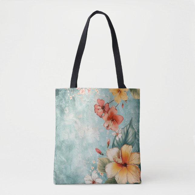 Bolsa Tote Boho Breezy Tropical Flower (Frente)
