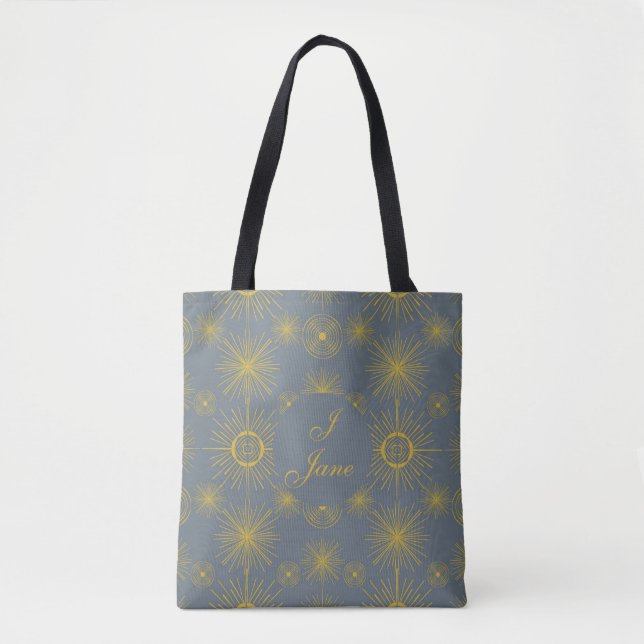 Bolsa Tote Boho Celestial Sun Stars Personalizada Vintage (Frente)