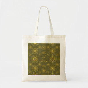 Bolsa Tote Boho Celestial Sun Stars Personalizadas Verde
